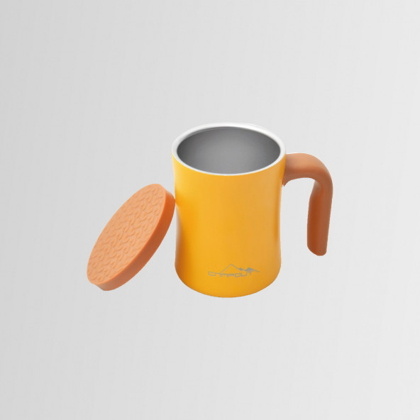 Nurgaz NG-174-S Campout Çift Katmanlı Termos Kamp Bardak Kupa Sarı - 2