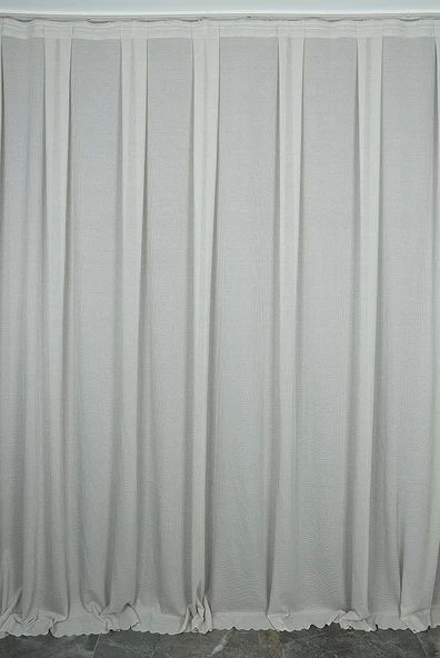 GÖZENEKLİ MODEL VİZON RENK TEK KANAT Hazır dikilmiş Pileli Fon Perde 300*260 cm - Resim 2