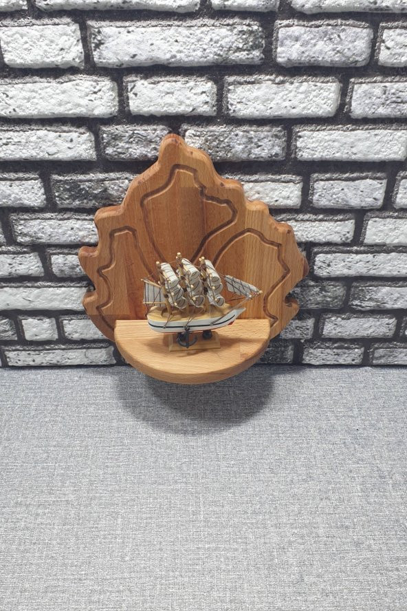Dekoratif Duvar Raf Ahşap Mumluk & Biblo Rafı Kz1029 - 3