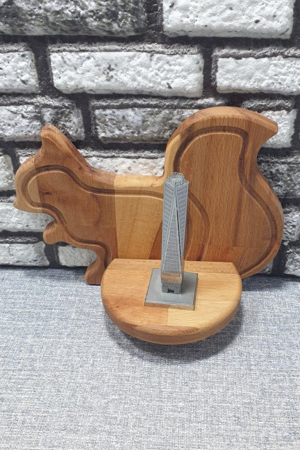 Dekoratif Sincap Duvar Rafı Ahşap Mumluk & Biblo Rafı Kz1032 - 3