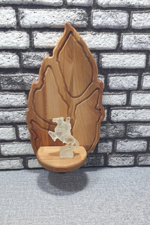 Dekoratif Duvar Rafı Ahşap Mumluk & Biblo Rafı Kz1028 - 2