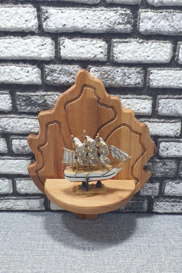 Dekoratif Duvar Raf Ahşap Mumluk & Biblo Rafı Kz1029 - 2