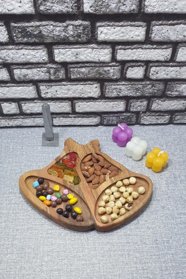 Ahşap Kayın Çerezlik-kahvaltılık Ve Servis- Sunum Tabağı Kz1036 - 2