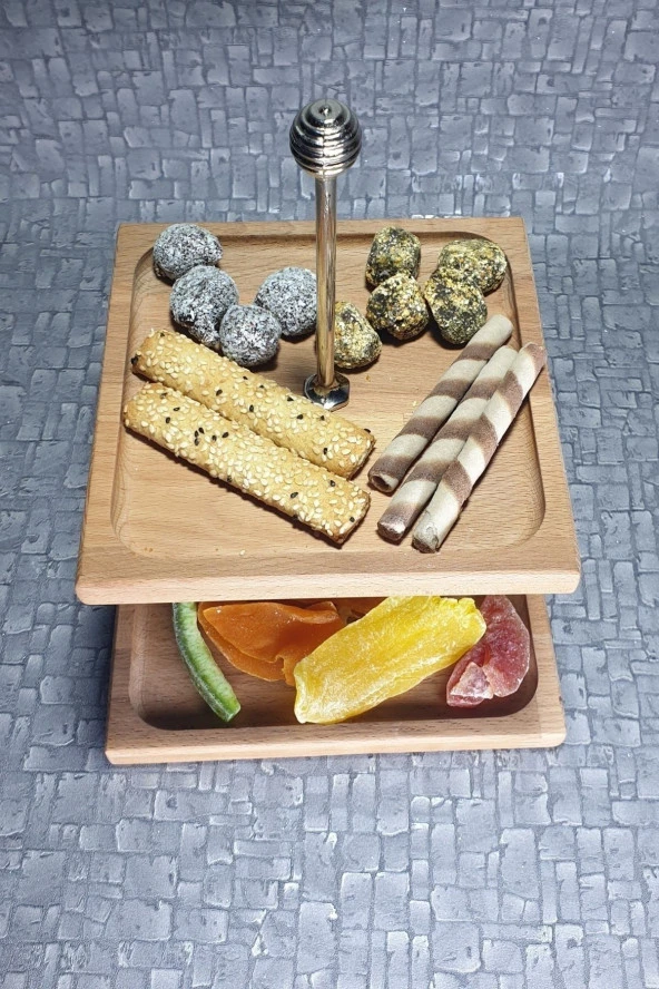 Ahşap Katlı Kurabiyelik Kare Kz1013 - 3