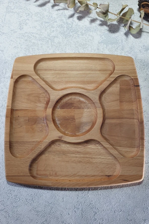 Ahşap Kayın Çerezlik-kahvaltılık Ve Servis- Sunum Tabağı Kz1009 - 2