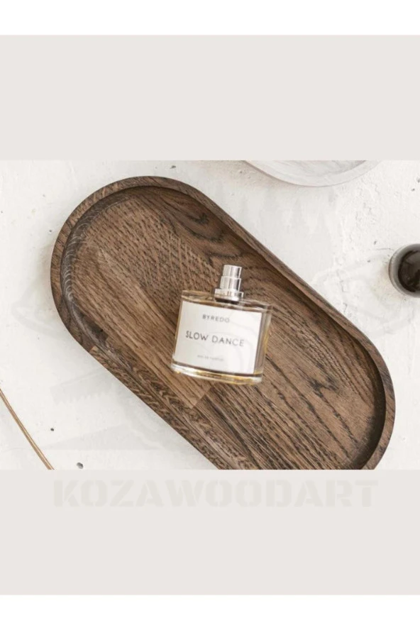 Oval Koyu Kahverengi Kayın Servis Tahtası ürün görseli 1