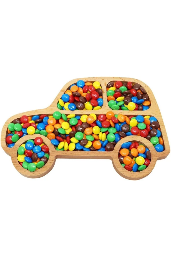 Ahşap Araba Model Servis Tabağı 26cm - 2