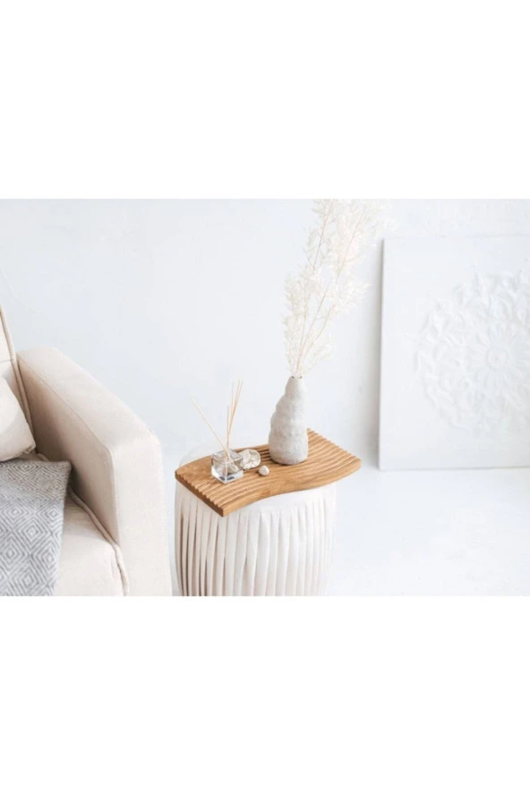 Ahşap Dalgalı Oluklu Sunum Ve Servis Tabağı - 5