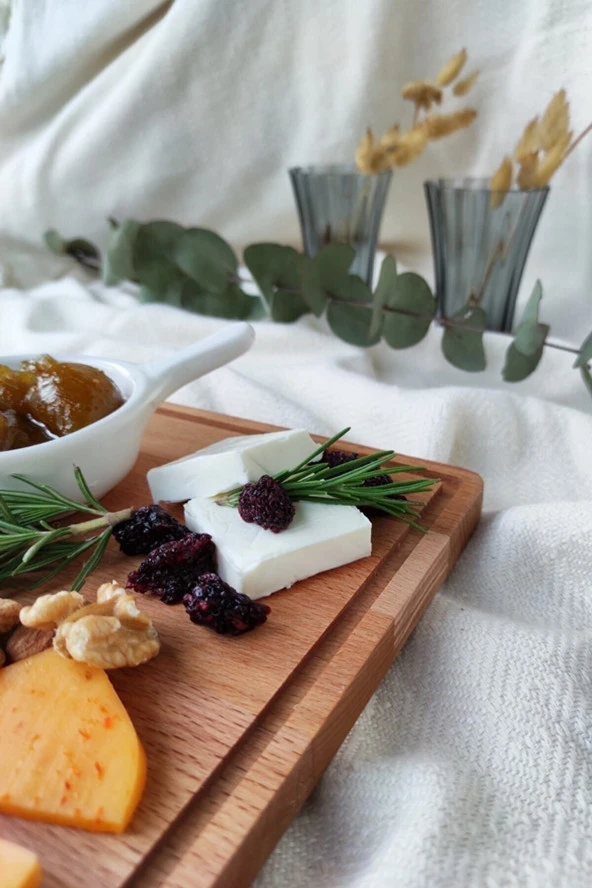 Doğal Ahşap Peynir Ve Sunum Tabağı Dikdörtgen Kayın Ağacı - 5