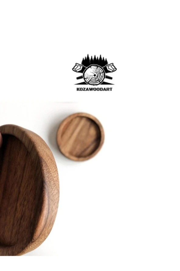 Ahşap Fincan Ve Bardak Altlığı Kahve Altı Oval Tekli - Resim 2