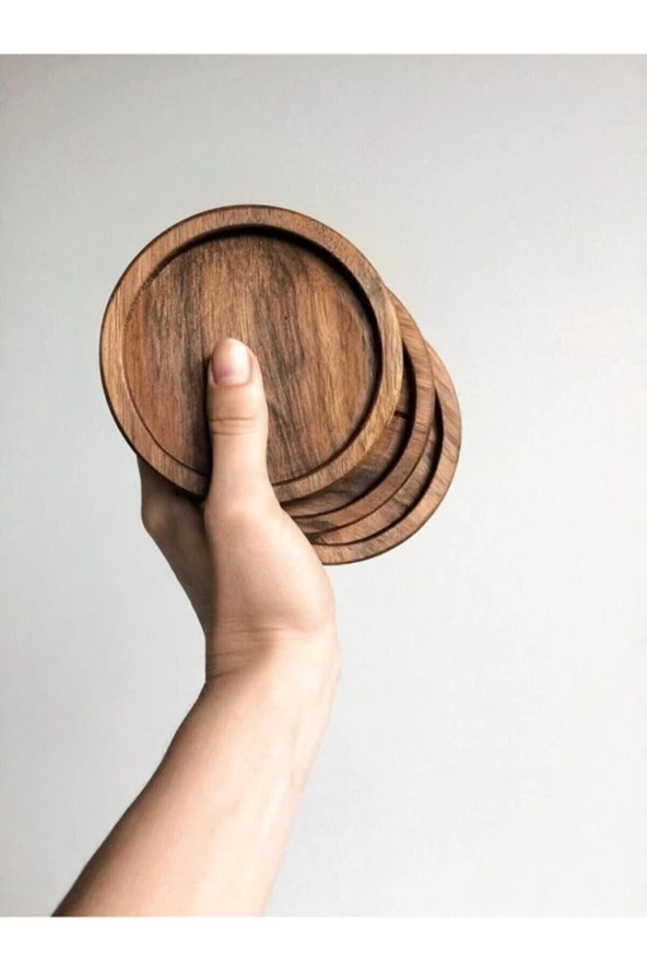 Ahşap Fincan Ve Bardak Altlığı Kahve Altı Oval Tekli - Resim 3