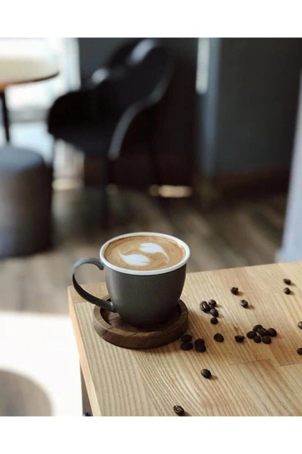 Ahşap Fincan Ve Bardak Altlığı Kahve Altı Oval Tekli - Resim 4