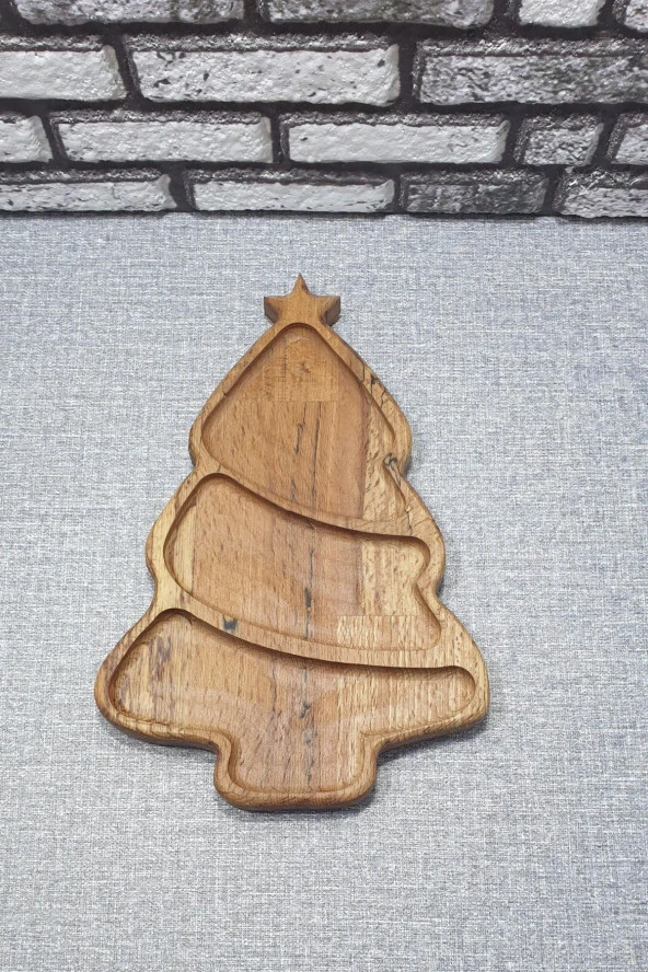 Ahşap Çamağacı Kayın Çerezlik-kahvaltılık Ve Servis- Sunum Tabağı Kz1039 - 2