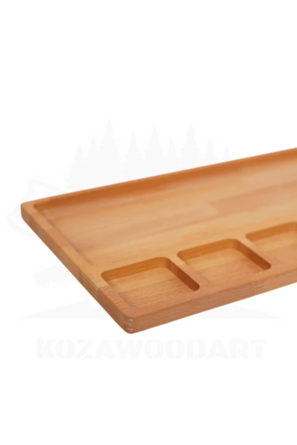 Ahşap Büyük Boy Kahvaltı Ve Sunum Tabağı 5 Bölme - 3