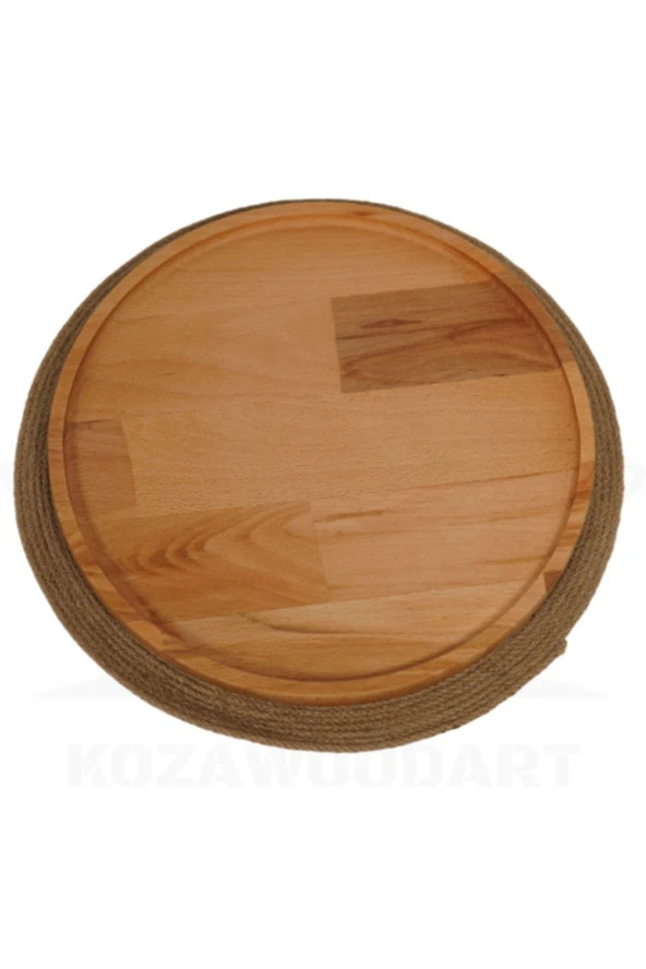 Ahşap Kayın Masif Büyük Boy Sunum Tabağı 30cm - Resim 2