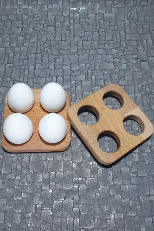 Ahşap Kütük 4’lü Yumurtalık Sofra Sunumu Kz1019