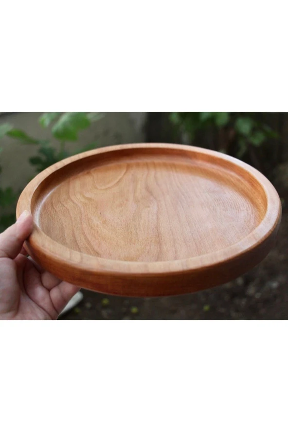Ahşap Servis Sunum Tepsisi Yuvarlak - 2