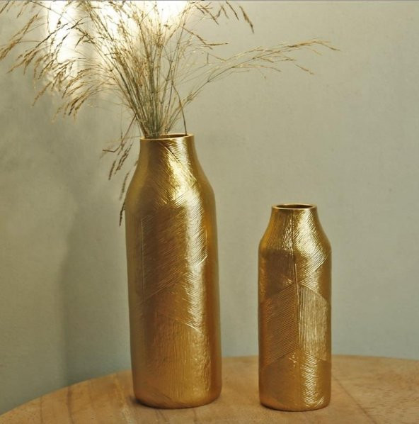 Crearthome Dekoratif Athena Küçük Vazo Altın SAKS 21 cm 151ALT72RS - 4