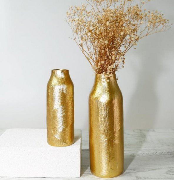 Crearthome Dekoratif Athena Küçük Vazo Altın SAKS 21 cm 151ALT72RS - 5