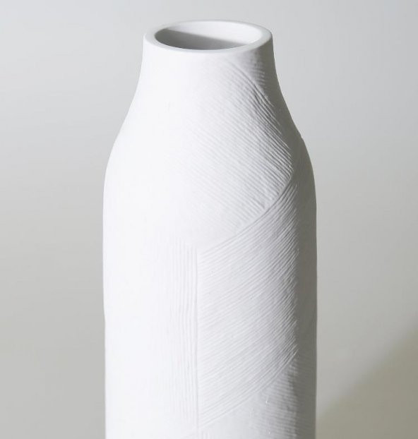 Crearthome Dekoratif Athena Büyük Vazo Beyaz 28 cm SAKS 151BYZ71RS - 2