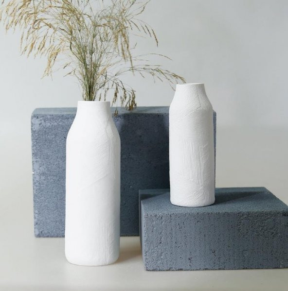 Crearthome Dekoratif Athena Büyük Vazo Beyaz 28 cm SAKS 151BYZ71RS - 4