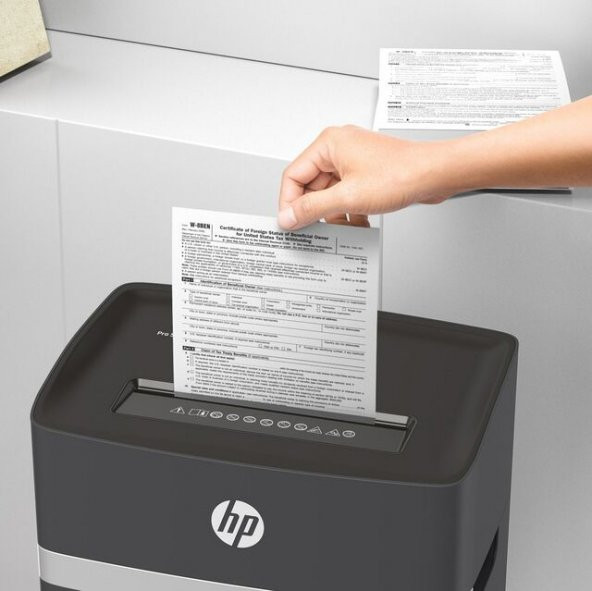 HP Pro Shredder 10MC Evrak İmha Makinesi/Kağıt Kırpma Makinesi - Mikro kesim-2x15mm-20lt - 8