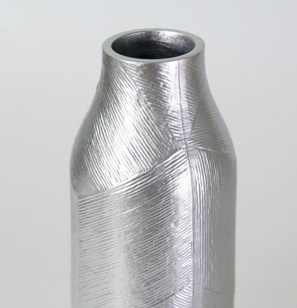 Crearthome Dekoratif Athena Küçük Vazo Gümüş 21 cm SAKS 151GMS72RS - 2