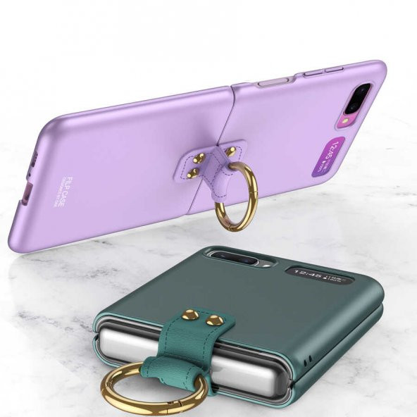 Galaxy Z Flip Kılıf Zore Flip Ring Kıpta Kapak - 7