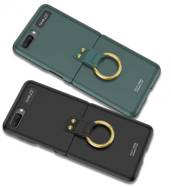 Galaxy Z Flip Kılıf Zore Flip Ring Kıpta Kapak - 11
