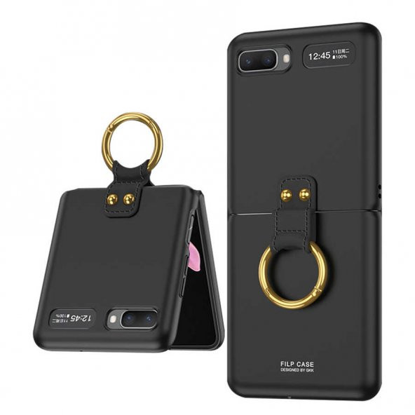 Galaxy Z Flip Kılıf Zore Flip Ring Kıpta Kapak - 12