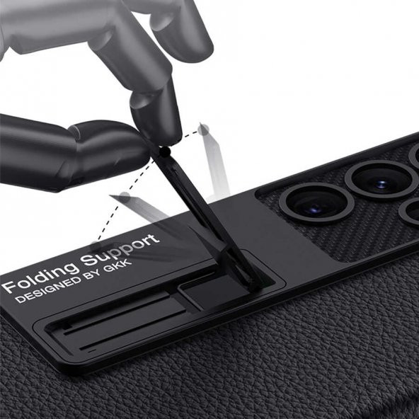 Galaxy S22 Ultra Kılıf Zore Kıpta Standlı Kapak - 4