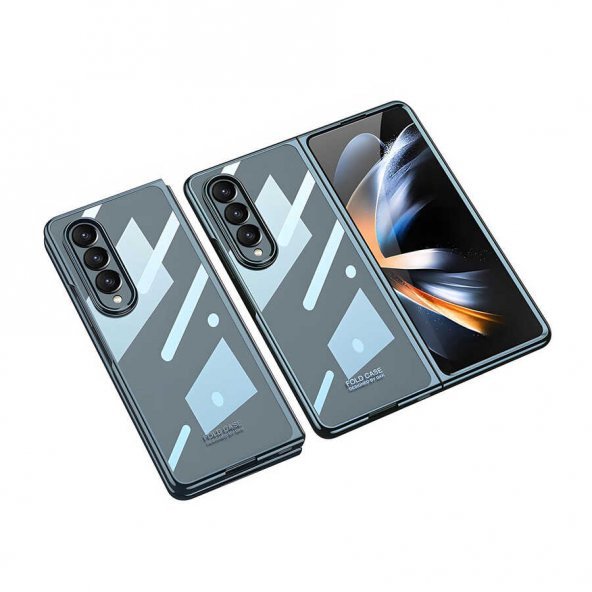 Galaxy Z Fold 4 Kılıf Zore Full Camlı Kıpta Kapak - 9