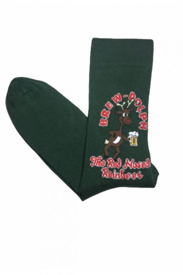 Unisex Yeni Yıl Geyikli Çorap ( Noel )