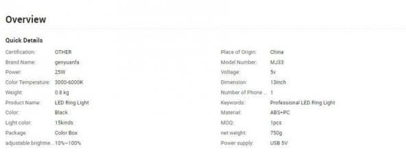 Zore RGB MJ-33 Işıklı Telefon Tutucu Ring Light - 5