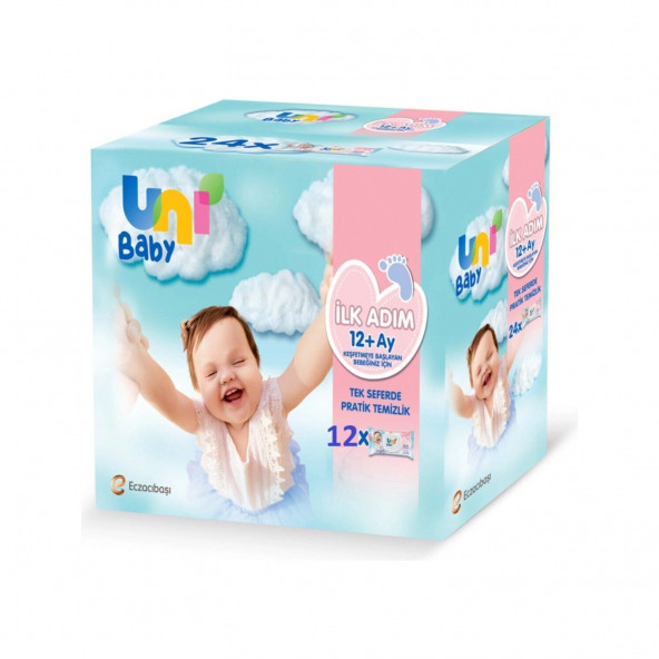 Uni Baby İlk Adım 52 Yaprak 12'li Paket Islak Mendil