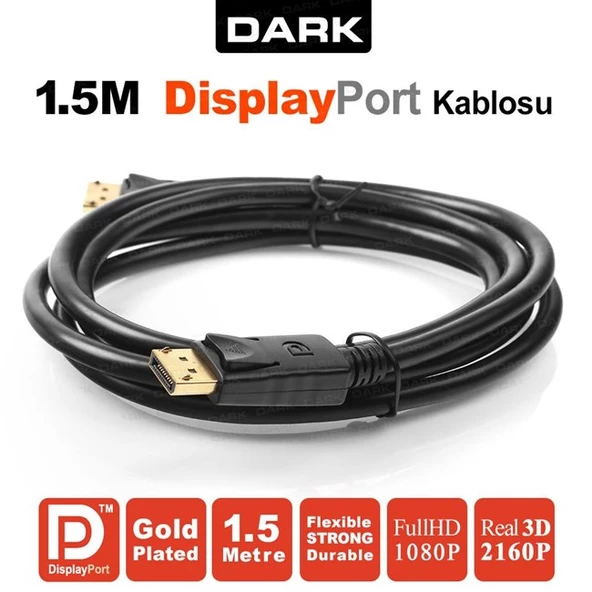 Dark FHD DisplayPort Kablo (1.5m)