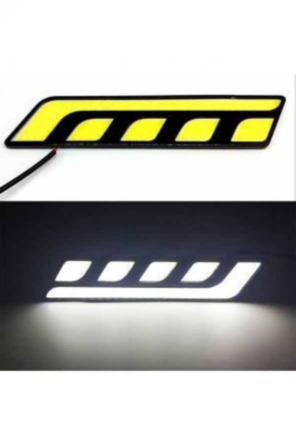 Sis Lamba Gündüz Ledi Yapışma 12V L Tip Sarı- Beyaz  Sinyalli Drl - 6
