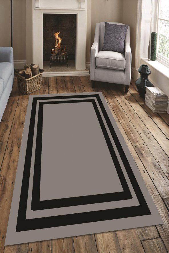 Dekomis Yıkanabilir Halı Kaymaz Tabanlı Dekoratif Halı Modern Desen-DOT-HS-388 40 x 60 - 1