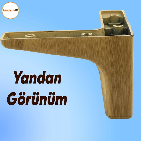 Sedef Mobilya Kanepe Sehpa Tv Ünitesi Baza Koltuk Ayağı Ahşap Desenli Açık Ceviz Renk 10 Cm Ayakları - 6