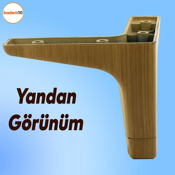 Sedef Mobilya Kanepe Sehpa Tv Ünitesi Baza Koltuk Ayağı Ahşap Desenli Açık Ceviz Renk 12 Cm Ayakları - 7