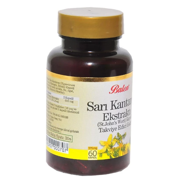 Balen Sarı Kantaron Ekstraktı St.Johns Wort Kapsülü 375mg x 60Ad - Resim 2