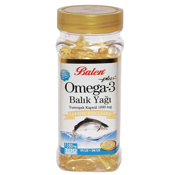 Balen Plus+ Omega-3 Balık Yağı Yumuşak Kapsülü 1380mg 100 Kapsül