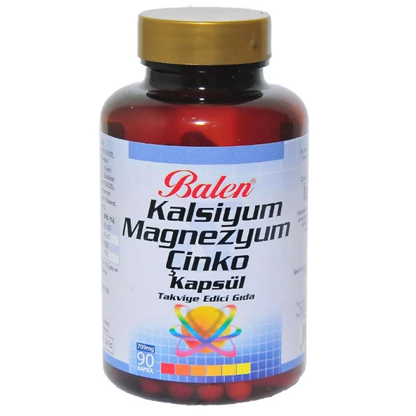 Balen Kalsiyum Magnezyum Çinko Kapsülü Takviye Gıda 709Mg 90Adet
