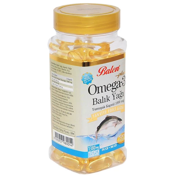 Balen Plus+ Omega-3 Balık Yağı Yumuşak Kapsülü 1380mg 100 Kapsül - Resim 2