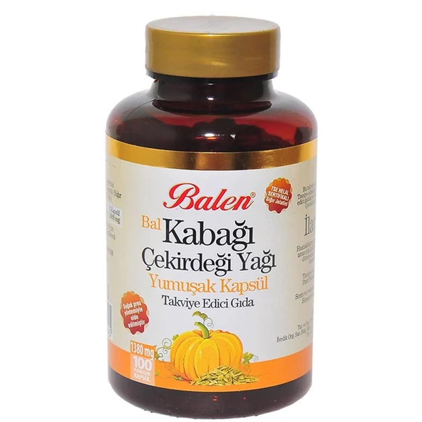 Balen Bal Kabağı Çekirdeği Yağı Yumuşak Kapsülü 1380mg 100Kapsül - 4