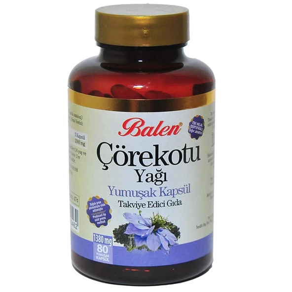 Balen Çörekotu Yağı Yumuşak Kapsülü 1380mg 80 Çörek Otu Soft Gel