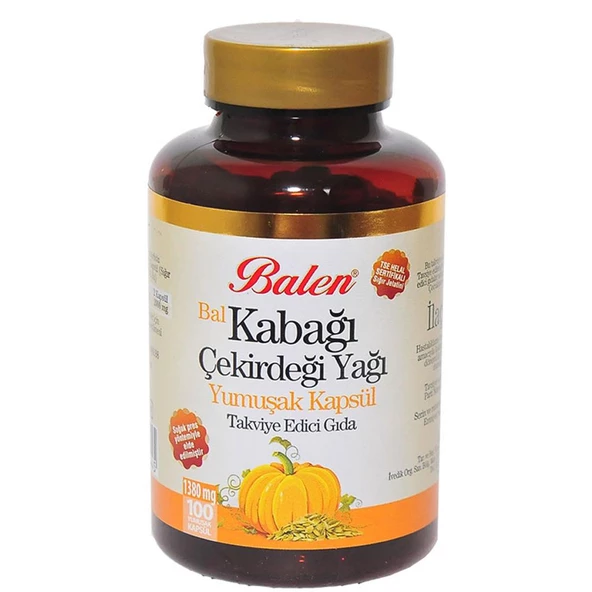 Balen Bal Kabağı Çekirdeği Yağı Yumuşak Kapsülü 1380mg 100Kapsül