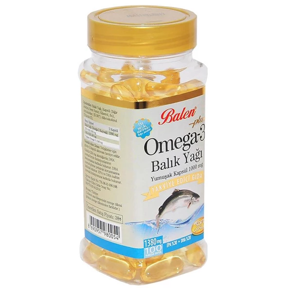 Balen Plus+ Omega-3 Balık Yağı Yumuşak Kapsülü 1380mg 100 Kapsül - Resim 5