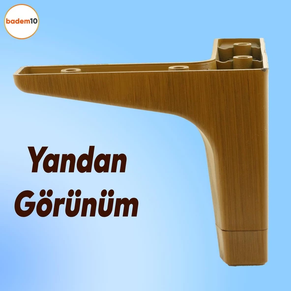 Sedef Mobilya Kanepe Sehpa Tv Ünitesi Baza Koltuk Ayağı Ahşap Desenli Koyu Ceviz Renk 12 Cm Ayakları - Resim 5