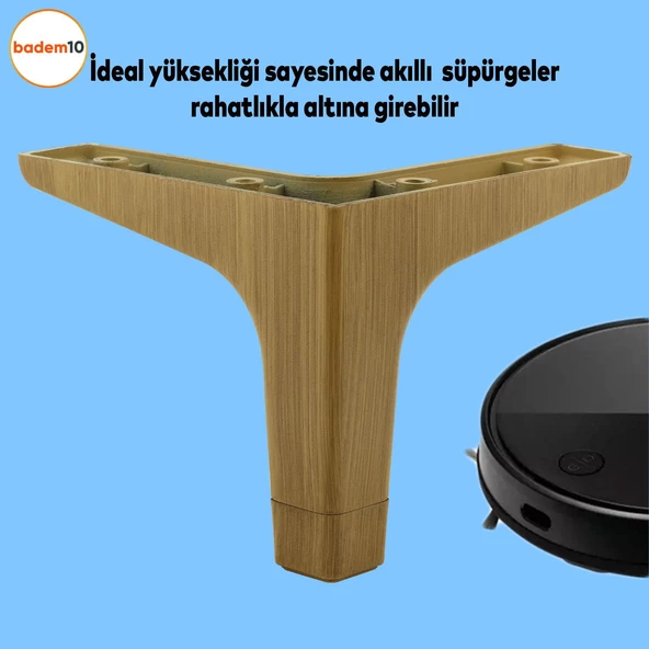 Sedef Mobilya Kanepe Sehpa Tv Ünitesi Baza Koltuk Ayağı Ahşap Desenli Koyu Ceviz Renk 12 Cm Ayakları - Resim 2